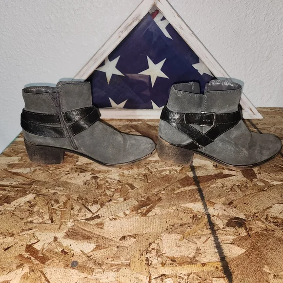 SONOMA Women's Ankle Boots Side Zip, Buckle (Gray Black) - SIZE 9 - Picture 5 of 8